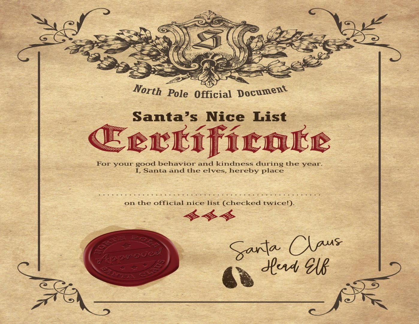 Free Nice List Certificate | AlwaysMovingMommy.com