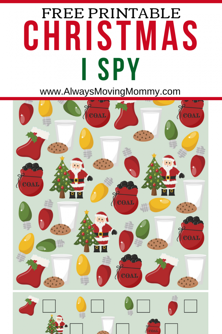 Free Printable Christmas I Spy Game | AlwaysMovingMommy.com