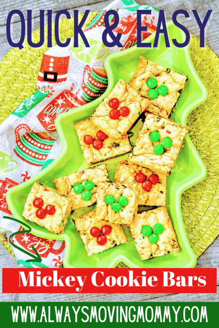 Quick and Easy Mickey Cookie Bars | AlwaysMovingMommy.com